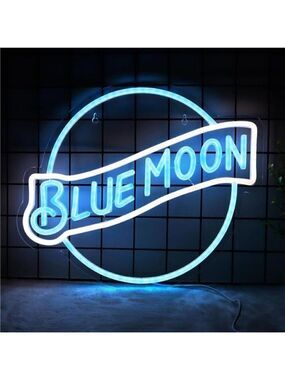 Blue Moon Beer Light LED Neon Sign Wall Decor Man Cave Restaurant Bar Party NEW